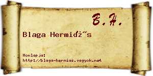Blaga Hermiás névjegykártya